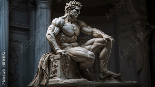 Greek / Roman god statue - Generative AI © enuo