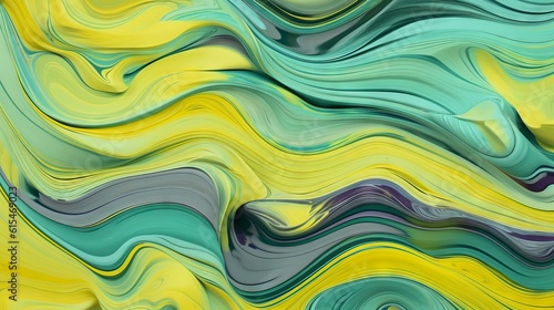 abstract colorful background,Neoplastic style yellow, green and blue swirl, matte photo, loose paint application, dark turquoise and bright yellow, paint dripping technique, generative ai	