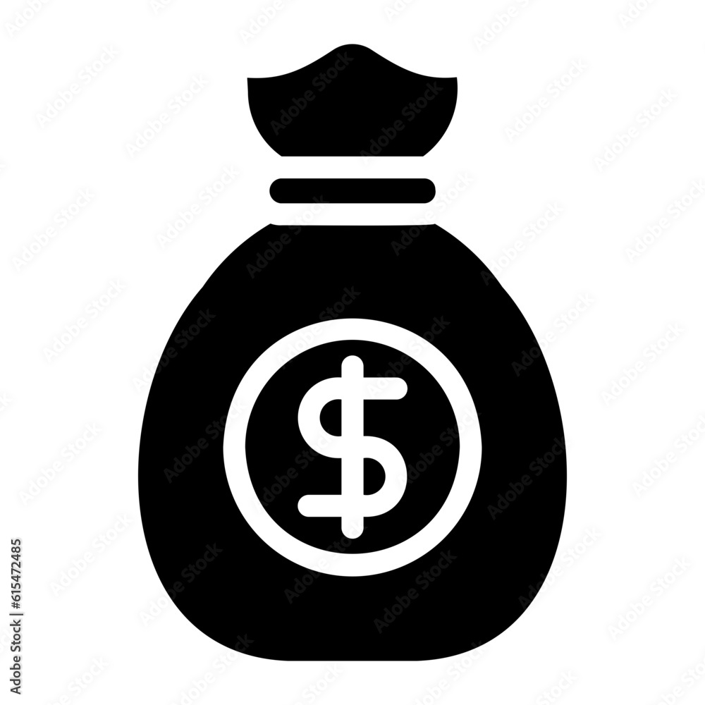 money bag glyph icon