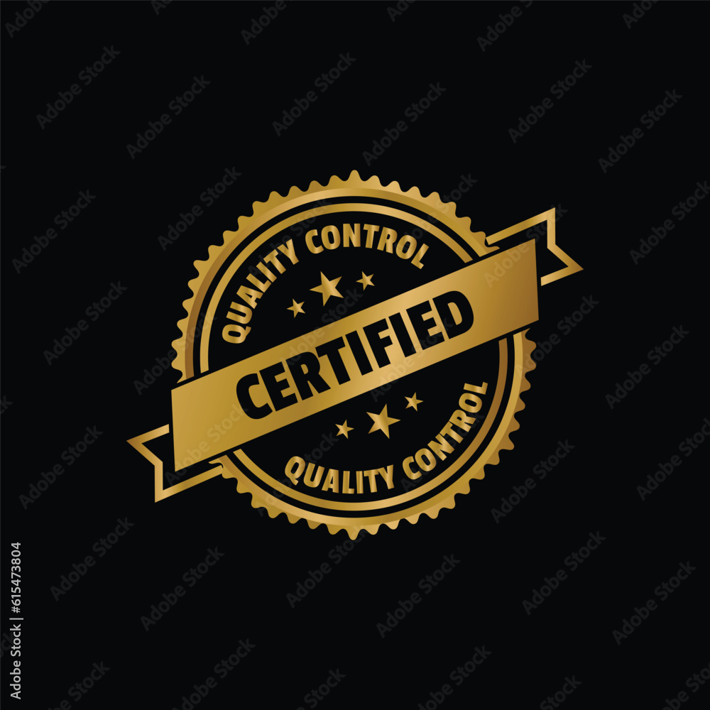 Certified golden stamp seal vector template design Certified golden stamp seal vector template design