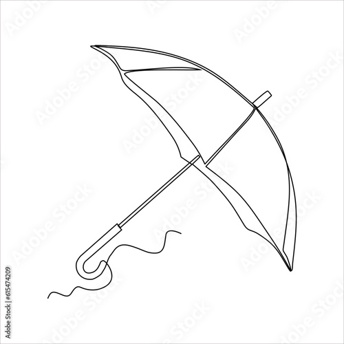 continuous line drawing of rain umbrella