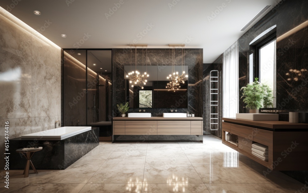 Fototapeta premium Smart Washroom With Elegance