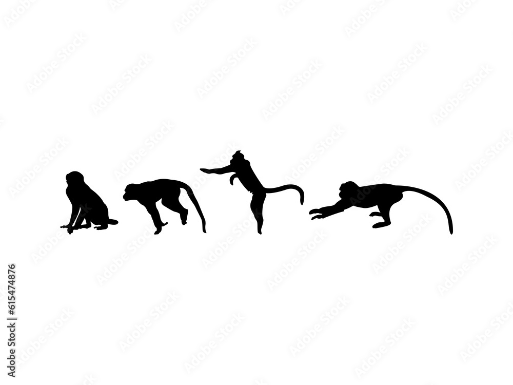 © Lutfe Saba Prionti - The set of monkey silhouettes - animals silhouette. © Lutfe Saba Prionti - The set of monkey silhouettes - animals silhouette.