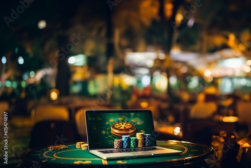 Online Casino Glückspiel zocken und Unterhaltung von zu Hause aus, ai generativ photo