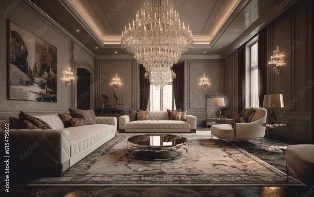 Luxurious Interior Design With Furnitures
