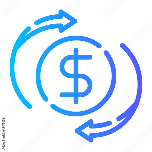 cash flow gradient icon