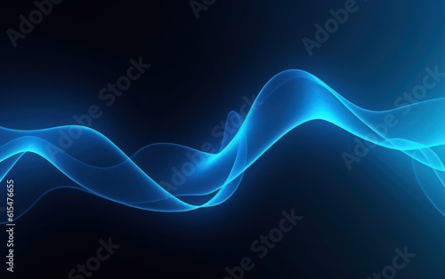 abstract modern minimal wallpaper with wavy lines glowing over the blue background