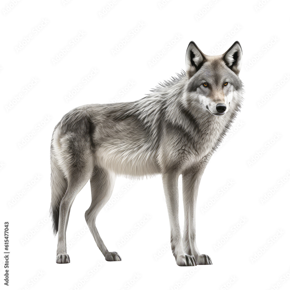 Fototapeta premium Wild wolf isolated on transparent background