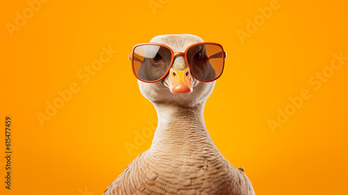 Portrait photo of goose wear sunglasses © HappyTime 17