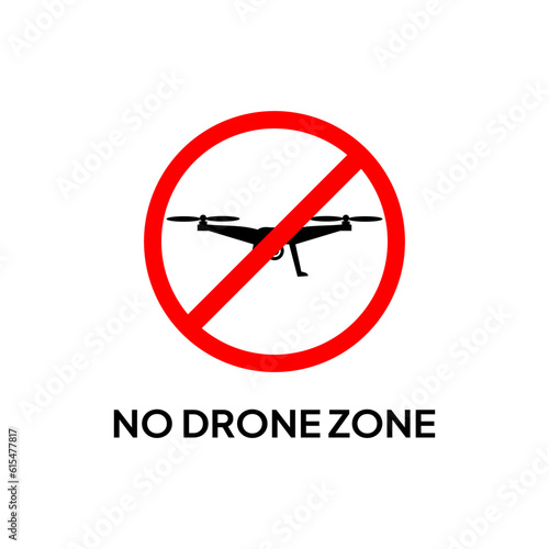 Vector logo is prohibited from using drone.  Label for no drone zone.