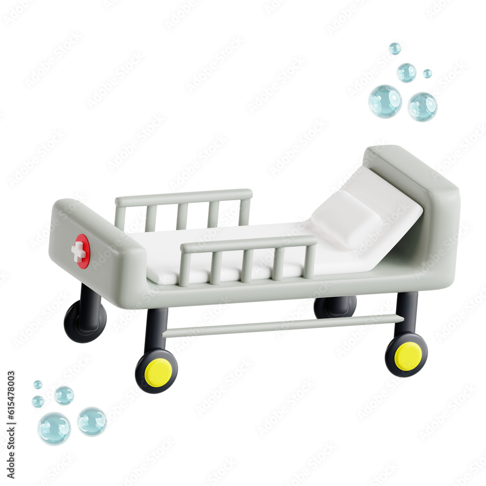 Hospital bed 3d medical and healthcare icon Hospital bed 3d medical and healthcare icon