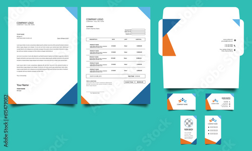 corporate identity template design. Business stationery design. Branding design.