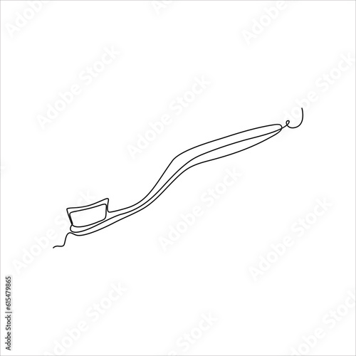 toothbrush continuous line drawing