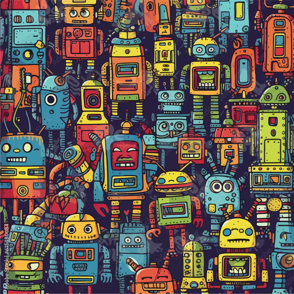 monster doodle background cartoon illustration pattern monster doodle background cartoon illustration pattern