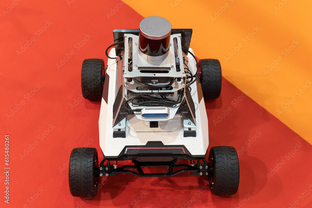 Driverless electric self-driving robot at the expo Driverless electric self-driving robot at the expo