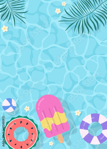 Summer pool portrait illustration design