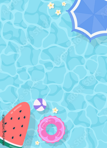 Summer pool portrait illustration design