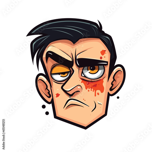 Wallpaper Mural Beaten guy cartoon face Flat vector design Torontodigital.ca