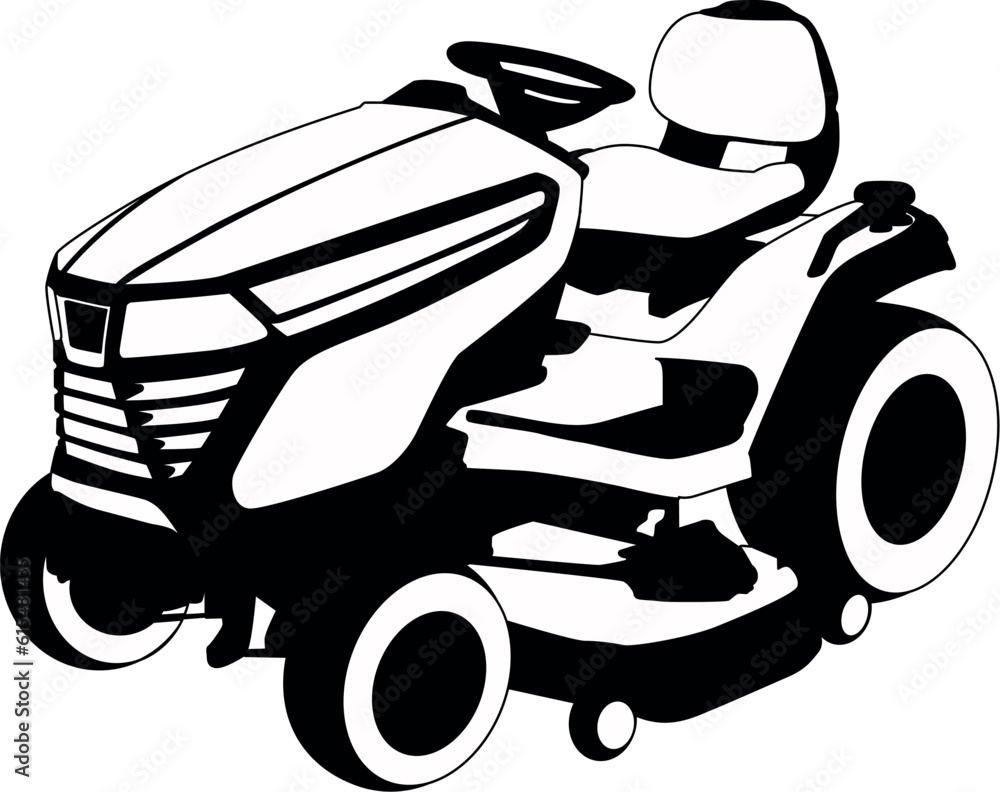 Lawn Mower Tractor SVG Cut File for Cricut and Silhouette, EPS Vector