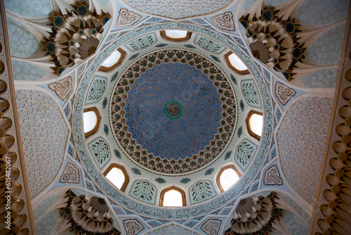 Decorative ceiling detail in Muyi Muborak Madrasa, Hazrati Imam Complex; Tashkent, Uzbekistan photo