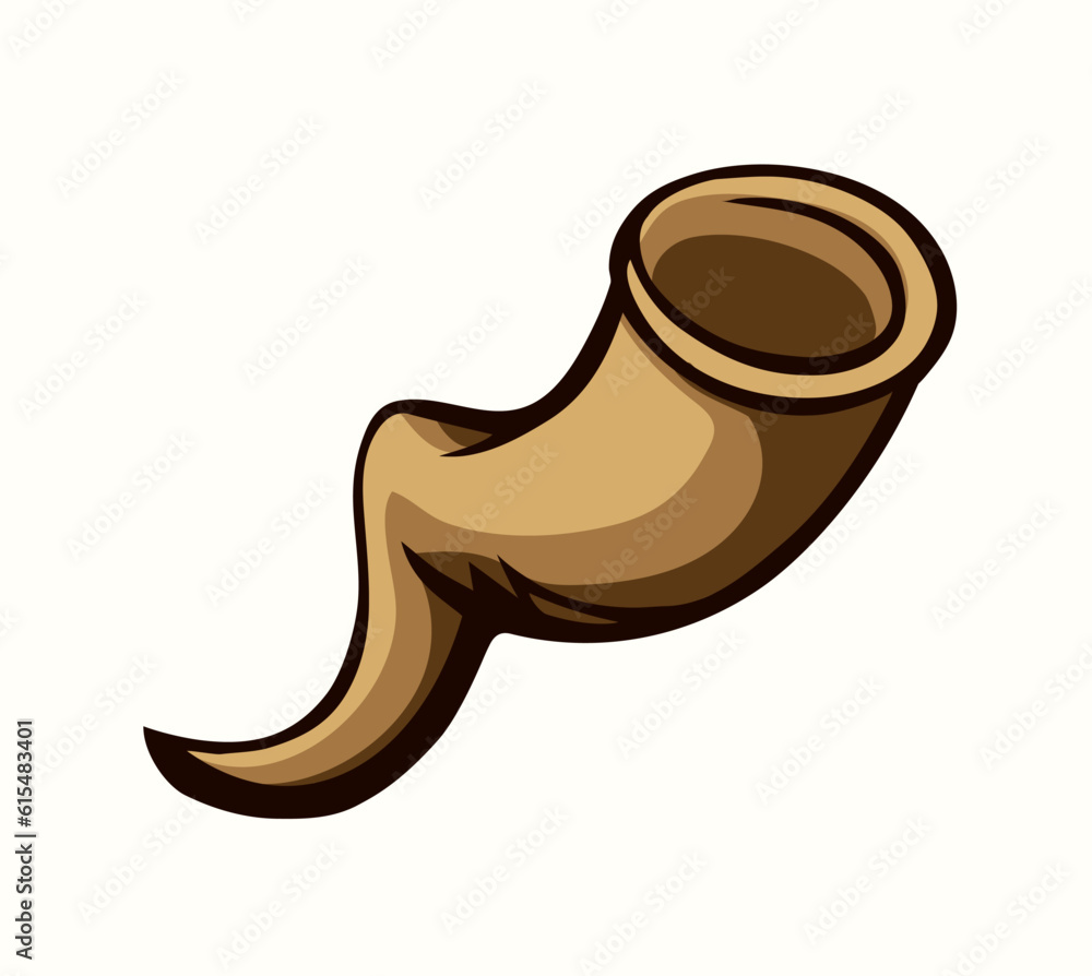 Vector drawing. Jewish ritual horn shofar Stock Vector Adobe Stock