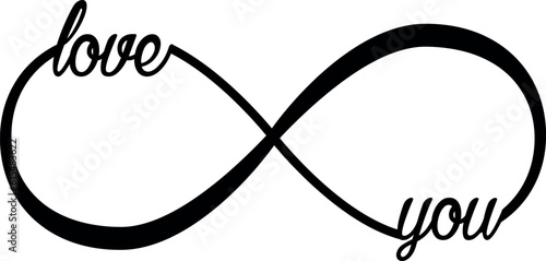 Love You Infinity SVG Cut File for Cricut and Silhouette, EPS Vector, PNG , JPEG , Zip Folder 