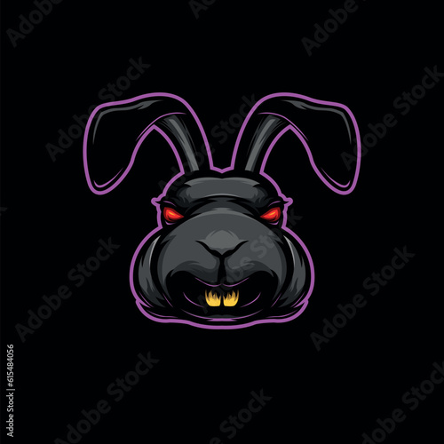scary rabbit head illustration