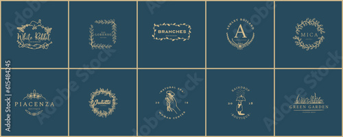 Hand drawn logo pack, Logo pack, Minimal logo design, premade logo, elements, drawing, illustration, emblem