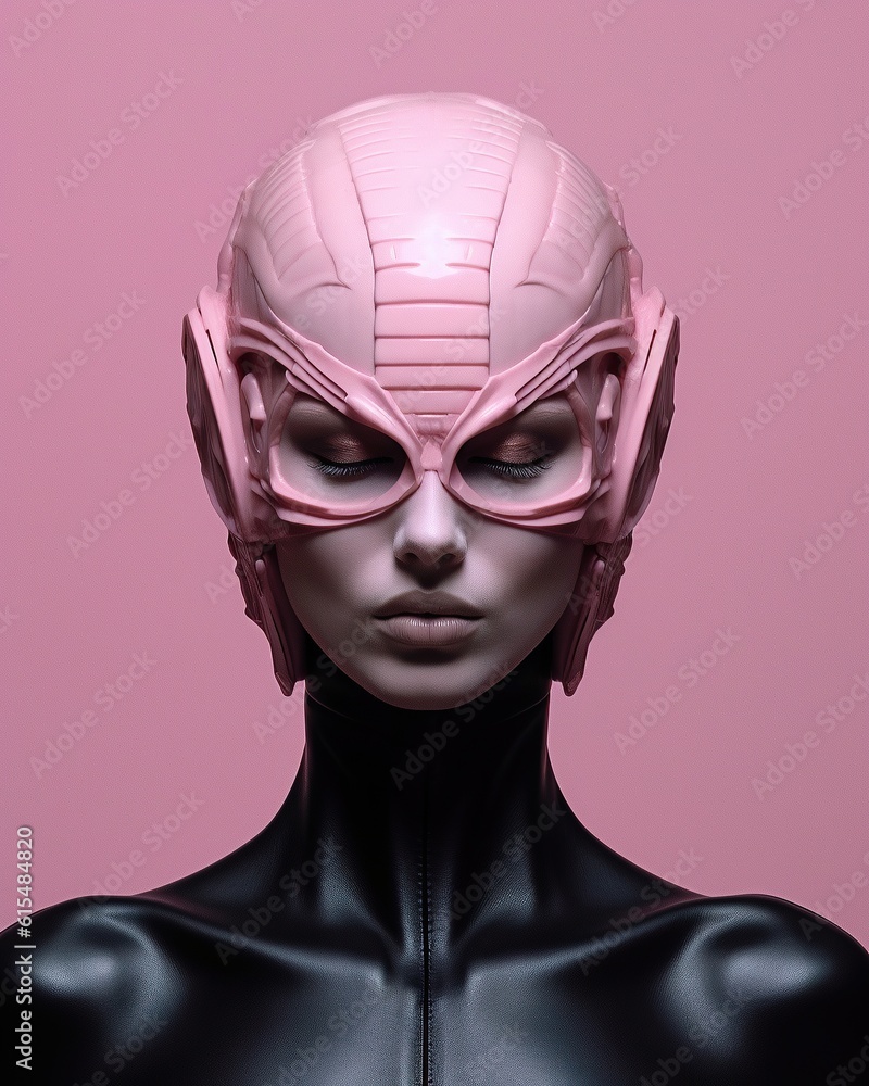 Pink dreams: a delicate sketch of a person wearing a mask, hinting at intrigue and mystery