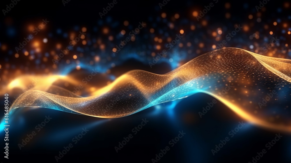 Golden Blue Glow: Abstract Futuristic Background Golden Blue Glow: Abstract Futuristic Background