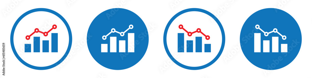 Bar graph set icon, vector illustration