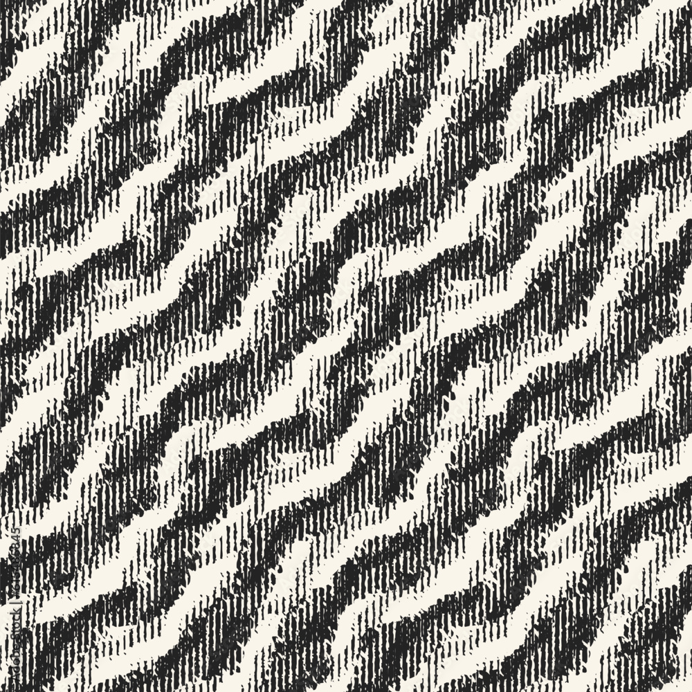 Monochrome Distressed Knit Textured Wavy Pattern Monochrome Distressed Knit Textured Wavy Pattern