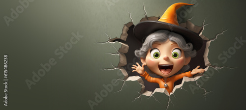 Cute Cartoon Witch Breaking...
