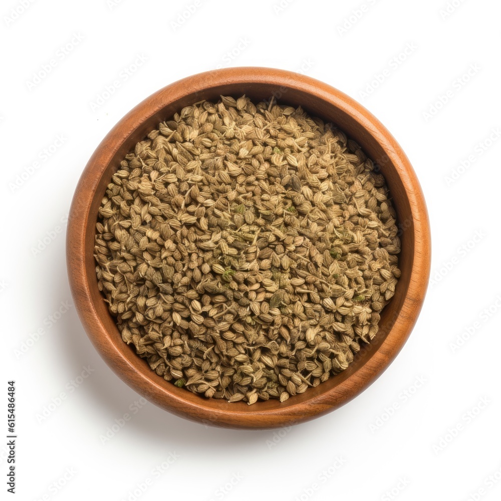 Ajwain isolated on white background. Generative AI Ajwain isolated on white background. Generative AI