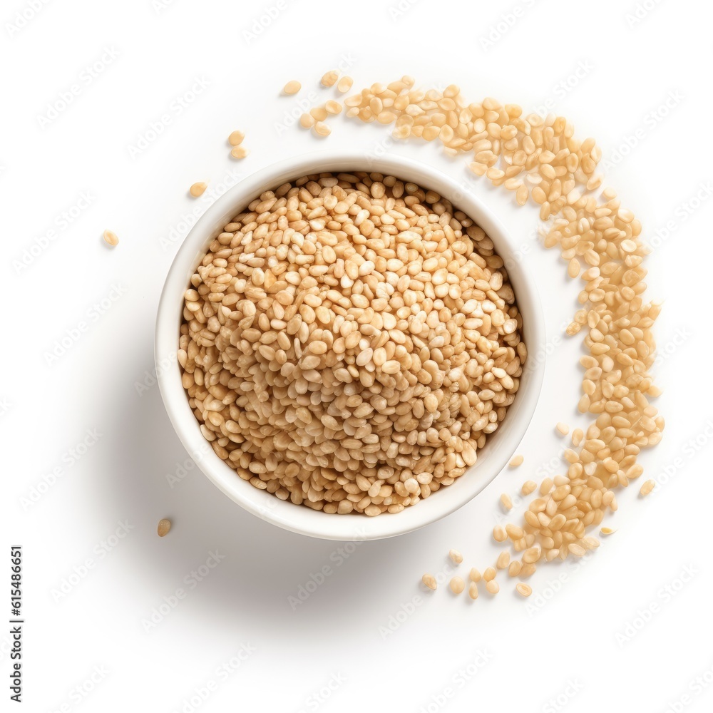Sesame seeds isolated on white background. Generative AI Sesame seeds isolated on white background. Generative AI