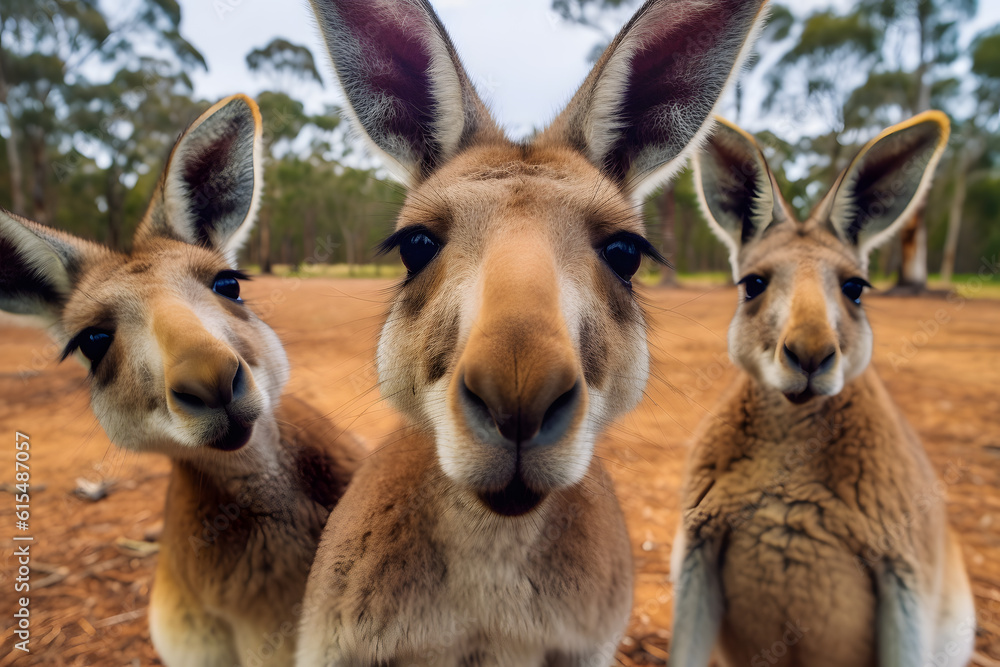 funny kangaroo selfie ai generated art