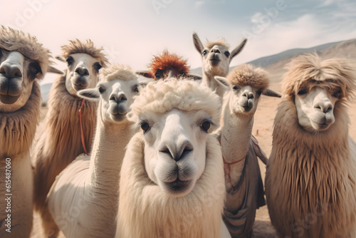 funny selfie lamas ai generated art photo