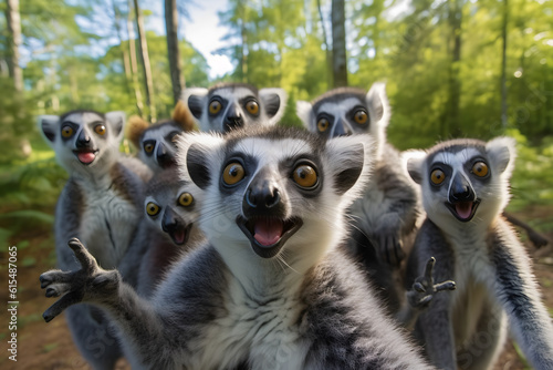 ring lemur catta making selfie ai generated art
