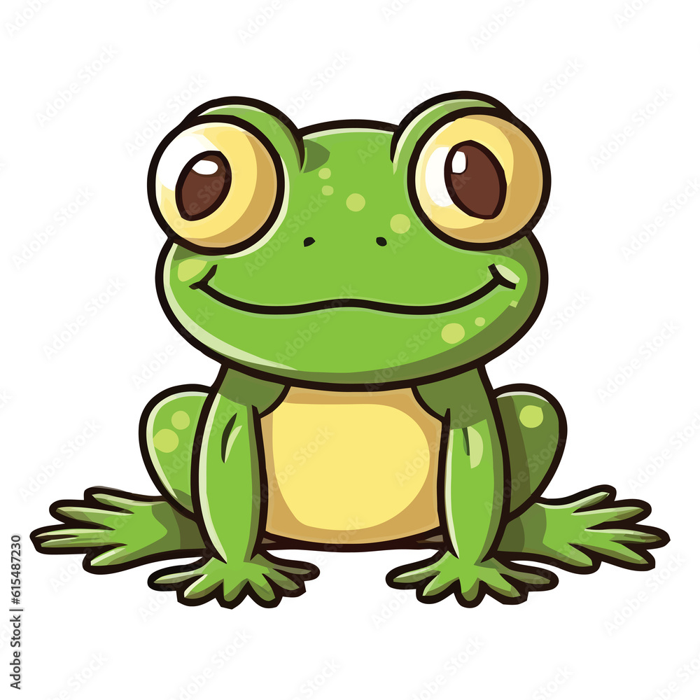 Enchanting Amphibian Charm: Enchanting 2D Illustration of a Playful Tree Frog Enchanting Amphibian Charm: Enchanting 2D Illustration of a Playful Tree Frog