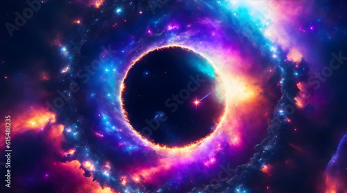 a blackhole made of nature fractal galaxy and nebulae photo