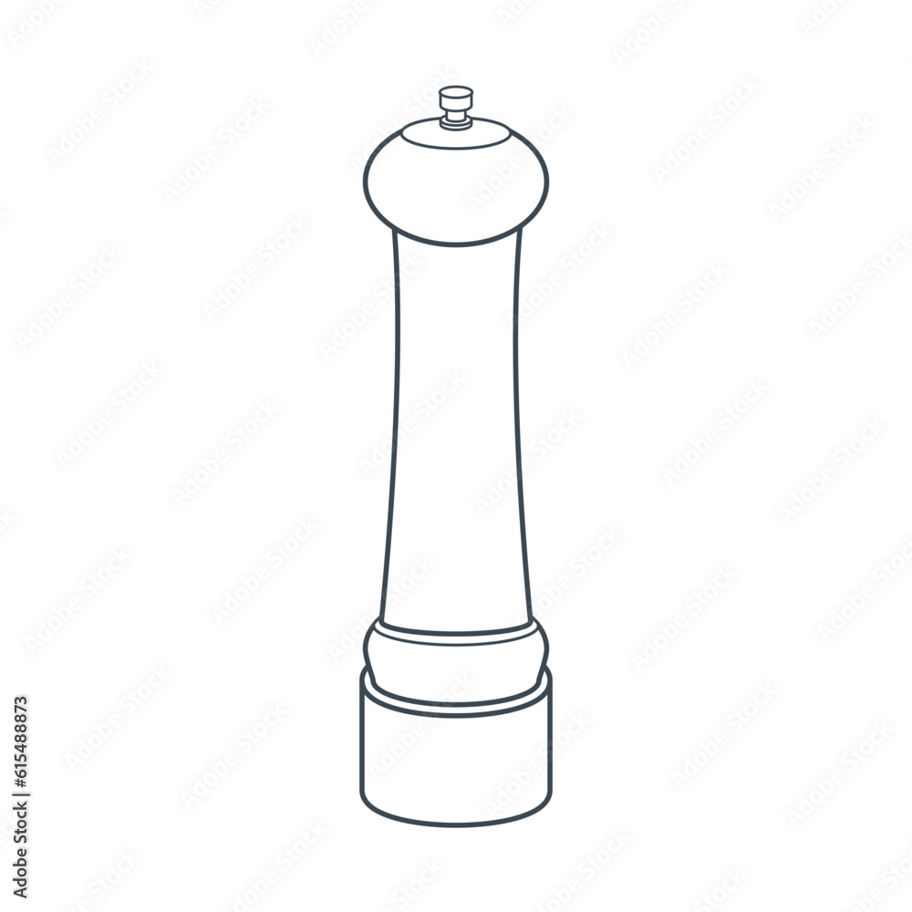 Dishes. Pepper, salt shaker. Line art. Dishes. Pepper, salt shaker. Line art.