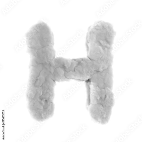 Letter H in the shape of a cloud form