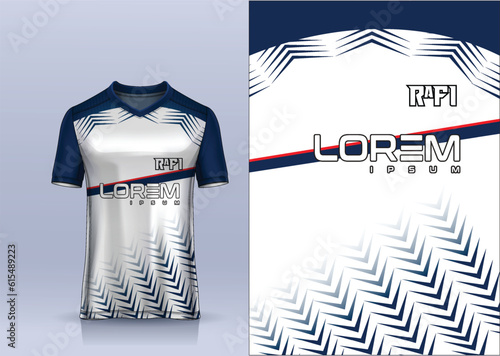 Sports jersey and t-shirt template sports jersey design vector mockup. Sports design for football, racing, gaming jersey. Vector