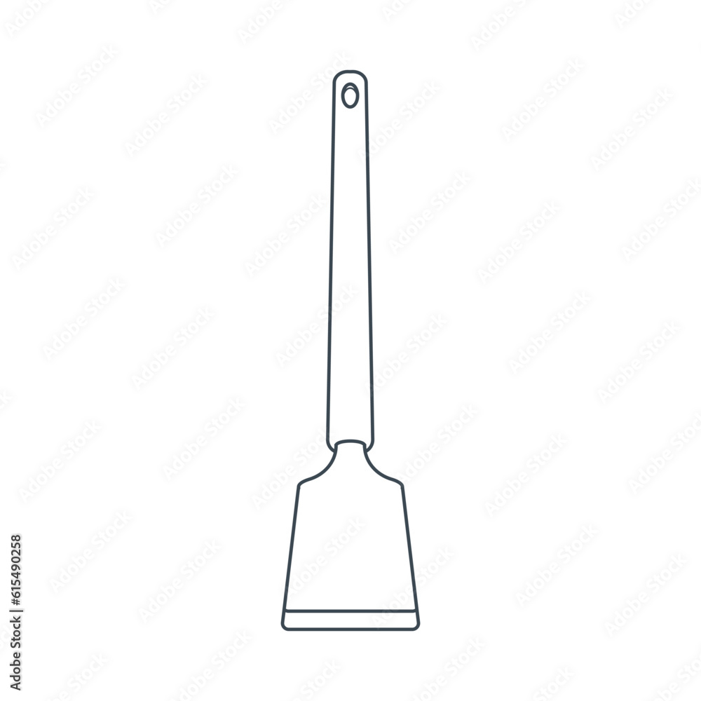 Dishes. Kitchen spatula for turning food. Line art. Dishes. Kitchen spatula for turning food. Line art.