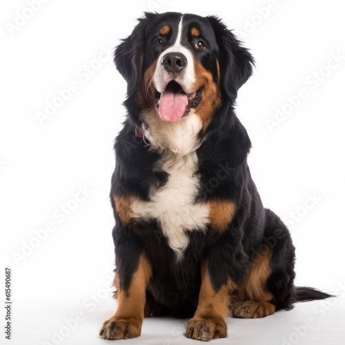 Bernese Mountain Dog dog isolated on white background. Generative AI