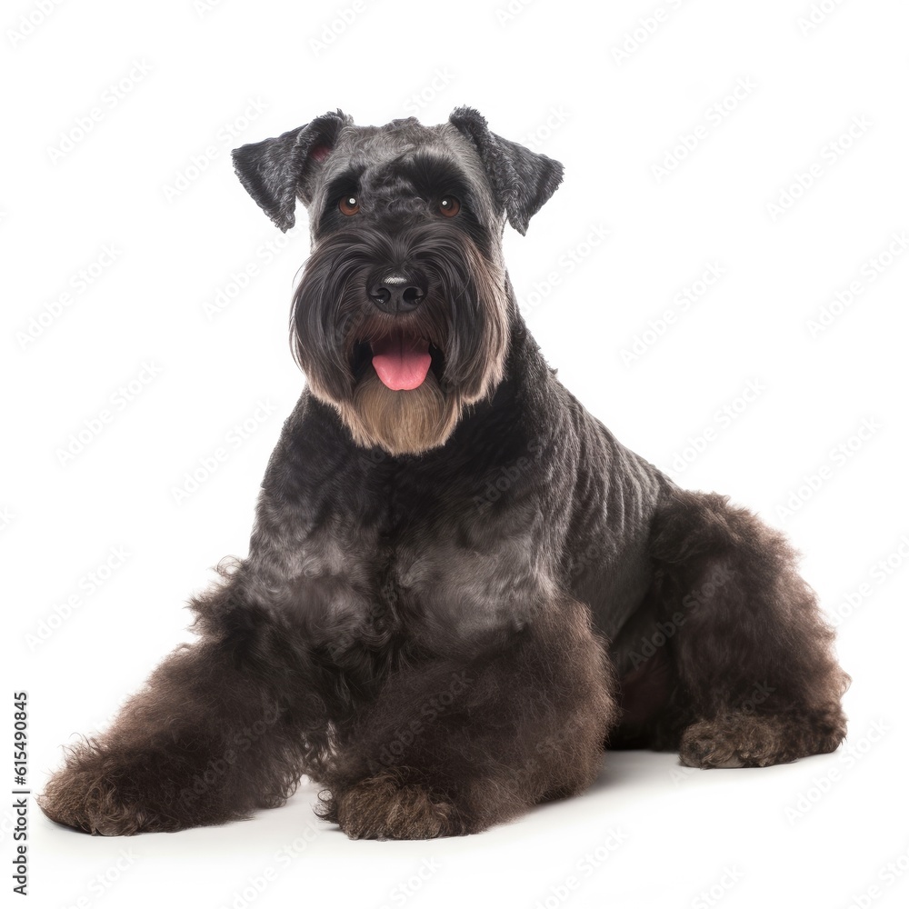 Kerry Blue Terrier dog isolated on white background. Generative AI