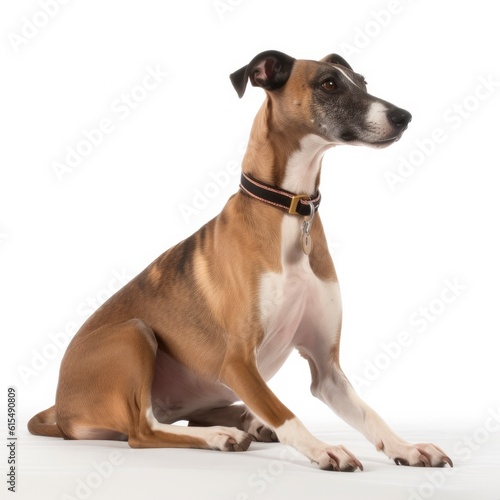 Greyhound dog isolated on white background. Generative AI