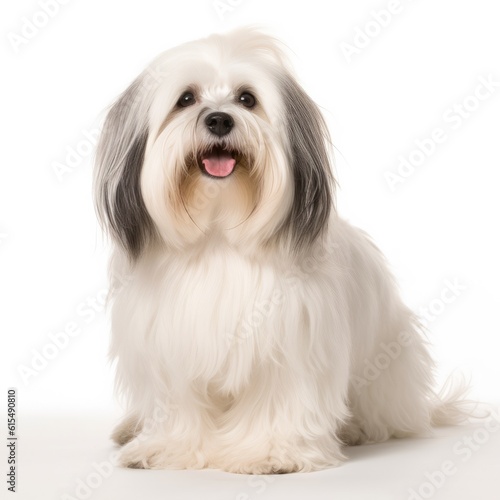 Havanese dog isolated on white background. Generative AI photo