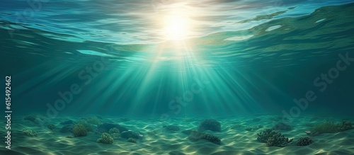 Sunlit Depths. Abstract Underwater Scene with Nature Background. Generative AI illustrations