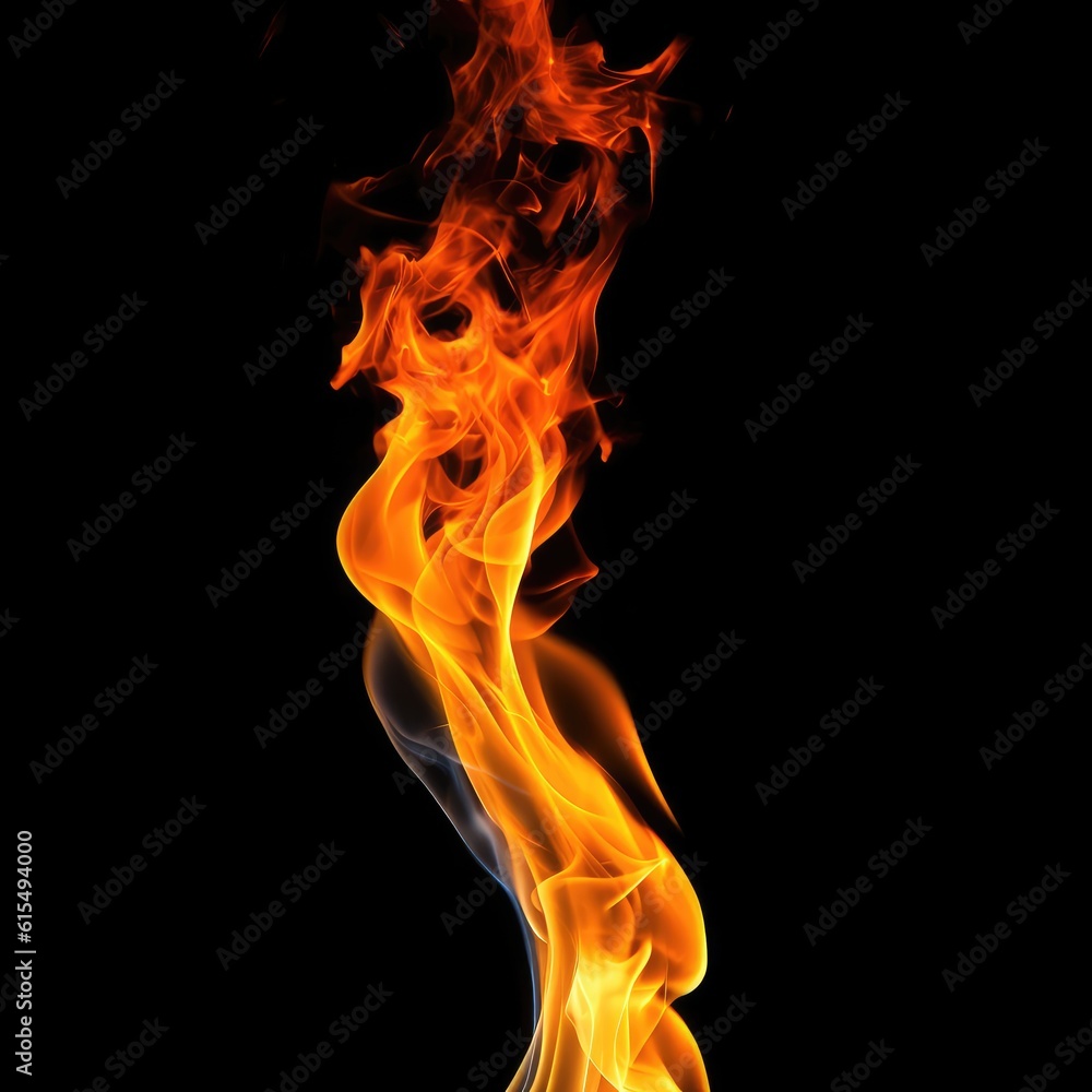 fire Intense Flames Isolated on Black Background generative AI fire Intense Flames Isolated on Black Background generative AI